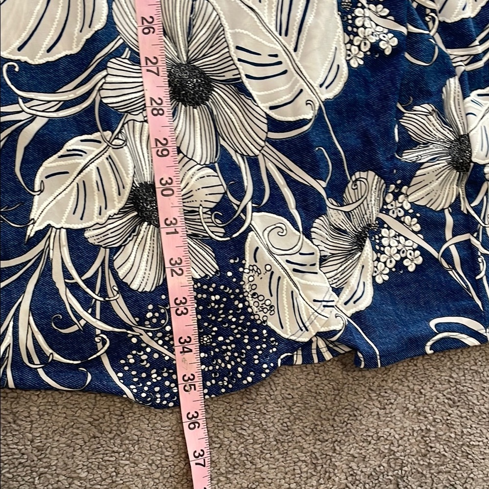 Robbie Bee Blue and White Floral Dress | Size Large - Picture 8 of 11